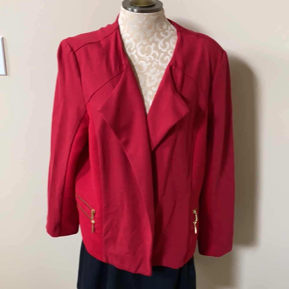 Chico’s Renaissance Red Modern Ponte Jacket - image 2
